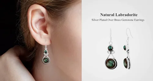 Miniatura 4 de Pendientes colgantes hechos a mano con piedras preciosas naturales 925, Gema, Gema