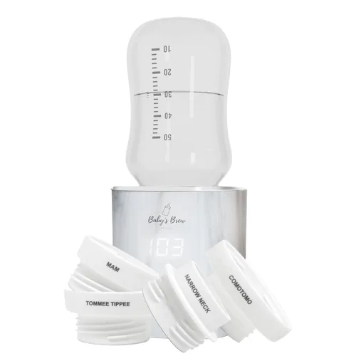 Miniatura 18 de Baby's Brew Calentador de biberones portátil con juego de adaptador, calentador de biberones inalámbrico para leche materna y fórmula, recargable, a