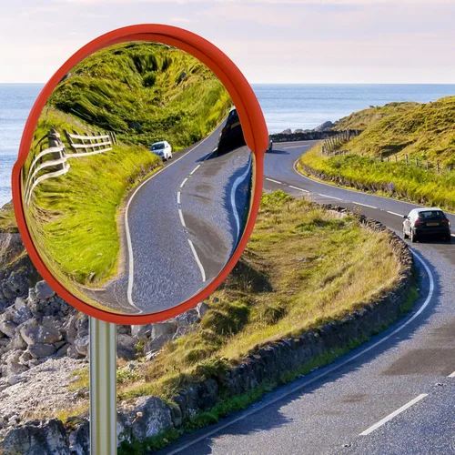 RELIANCER Espejo de Seguridad Convexo de 32", Espejo Curvado de Seguridad para Tráfico en Carretera y Entrada de Vehículos, Espejos de Vigilancia de