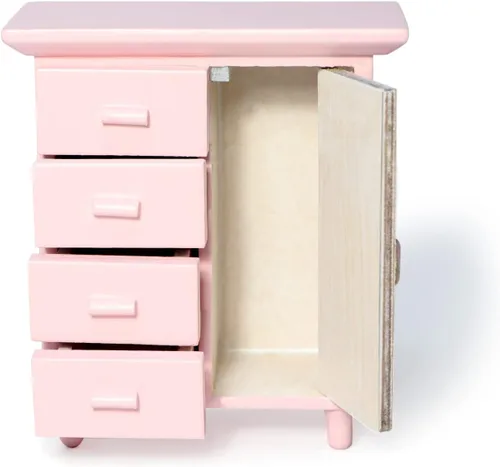 Miniatura 6 de Mesitas de noche de casa de muñecas, mesita de noche de madera en miniatura, mueble de mueble a escala 1:12, modelo de estante para mini aparador