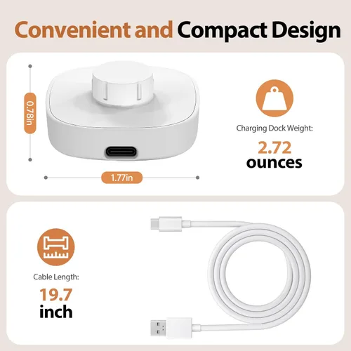 Miniatura 6 de Compatible con cargador Oura Ring 4, base de carga rápida y cable USB-C, Oura Ring 4 imprescindibles para los usuarios (blanco, tamaño 4)