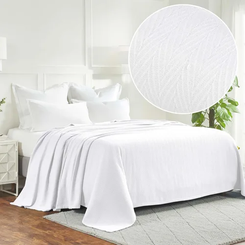 Miniatura 2 de Superior Metro - Manta de algodón para todas las estaciones, manta tejida para sofá, cama, ropa de cama, casa de campo, artículos esenciales
