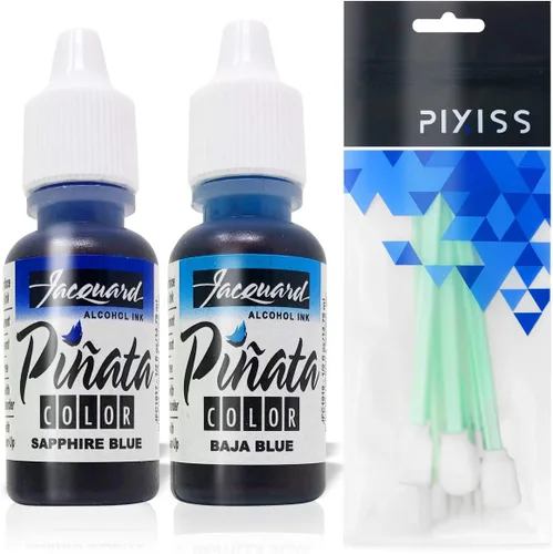 Miniatura 8 de Paquete de tintas de alcohol para piñata jacquard en blanco y negro, blanco y mantilla y 10 herramientas de mezcla de tinta Pixiss