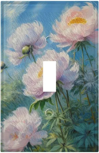 Decorativo Arte Interruptor de Luz Cubiertas de Pintura al óleo Estilo Flores Placa de Pared de Interruptor de Interruptor Decorativo Placa de