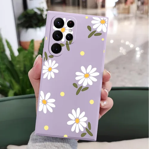 Miniatura 3 de LEECG Funda para Samsung Galaxy S22, Diseños de Flores Elegantes de Silicona Suave con Protección contra Caídas y Resistente a Huellas Dactilares