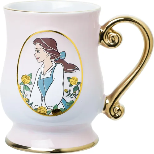 Miniatura 12 de Silver Buffalo Disney Princess La Bella y la Bestia Belle Sueños en Flor Rosas Taza de cerámica con asa esculpida en 3D, 20 onzas Belle Dreams in