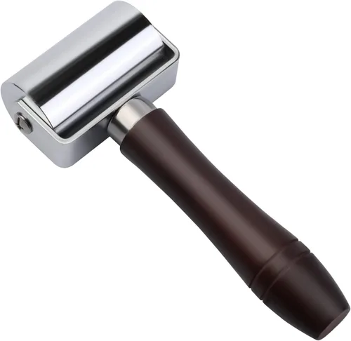 Miniatura 10 de Mnuizu Rodillo de cuero de 1.024 in + 2.362 in, rodillo de cuero con mango de madera, rodillo de costura para cuero, arrugador de borde de cuero