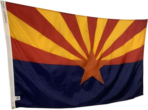 Miniatura 2 de Bandera del Estado de Arizona de 6 x 10 pies, nailon para todo tipo de clima y costuras reforzadas en el extremo de la mosca, fabricada en Estados