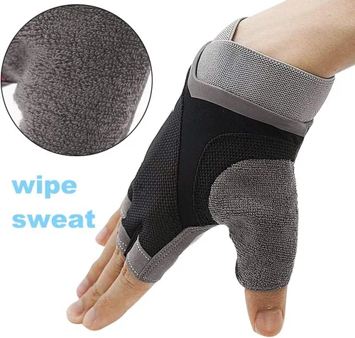 Miniatura 4 de Luwint Guantes de yoga sin dedos para mujer, antideslizantes, acolchados, para pilates, fitness, entrenamiento, entrenamiento, ejercicio, accesorios
