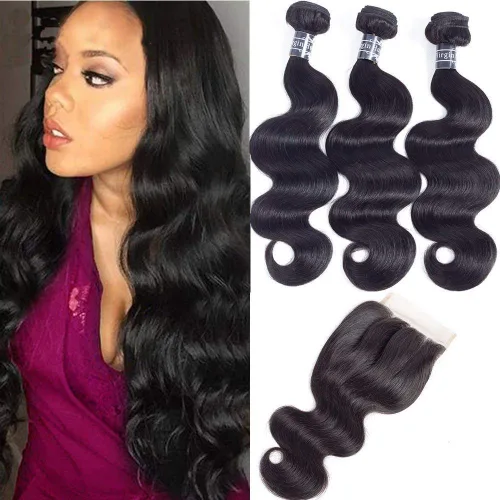 Miniatura 16 de Amella 3 paquetes de 3 mechones de cabello virgen brasileño ondulado (8, 10, 12 pulgadas), negro natural) 8A, 100% sin procesar, cabello humano