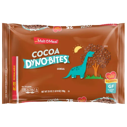Miniatura 9 de Malt-O-Meal Cocoa Dyno Bites® sin gluten para niños, cereal para el desayuno tamaño familiar en bolsa a granel, 25 onzas - 1 unidad (paquete de 2)