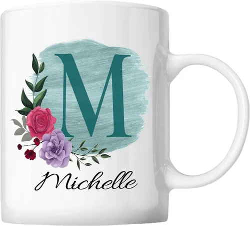 Taza de café personalizada para tus amigos y familiares con inicial y nombre, regalo para todas las ocasiones, cumpleaños, Navidad, regalo de Acción