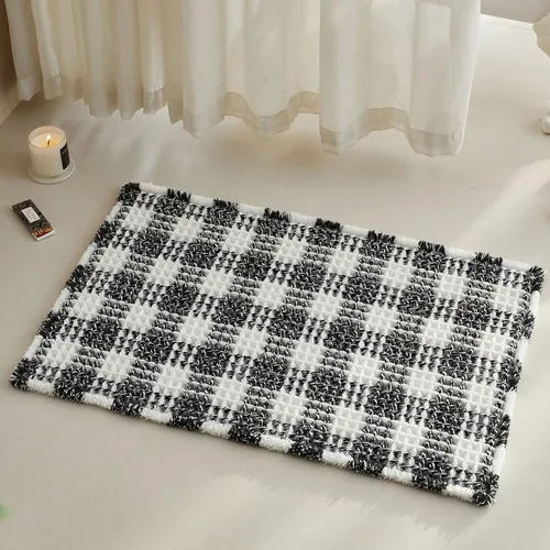 Miniatura 87 de TYUU Tapete de baño estilo gofre, tapete de baño bohemio, antideslizante, lavable, súper absorbente, de secado rápido, bonito tapete de baño