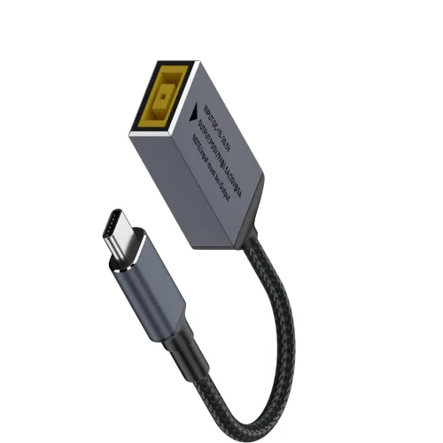 DC - Cable de carga de alimentación macho de punta delgada para USB C PD macho para adaptador de corriente de boca rectangular a USB tipo C PD