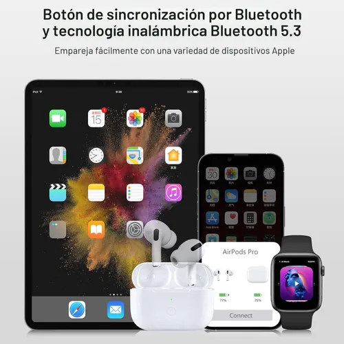 Miniatura 2 de Funda de carga inalámbrica de repuesto compatible con AirPods Pro de 1ª y 2ª generación, cargador AirPods Pro de 1ª y 2ª generación con botón