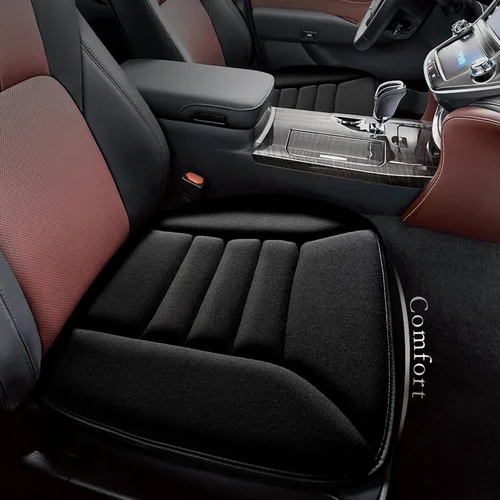 kingphenix Cojín de asiento de coche con espuma viscoelástica de 1.2 pulgadas, cojín de asiento para coche y silla de oficina (negro)