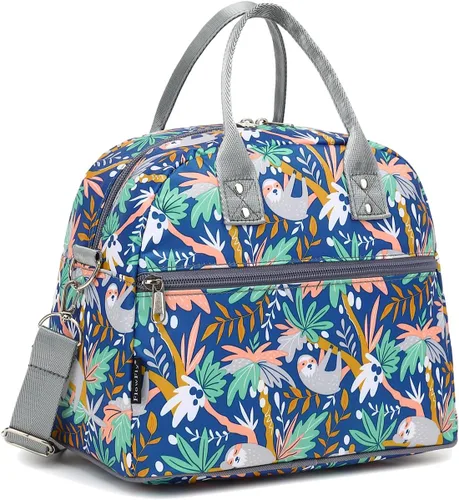 Miniatura 25 de FlowFly Fiambrera térmica con correa de hombro y asas para mujer, hombre y niños, amplia y reutilizable, congelable, bolso organizador de alimentos