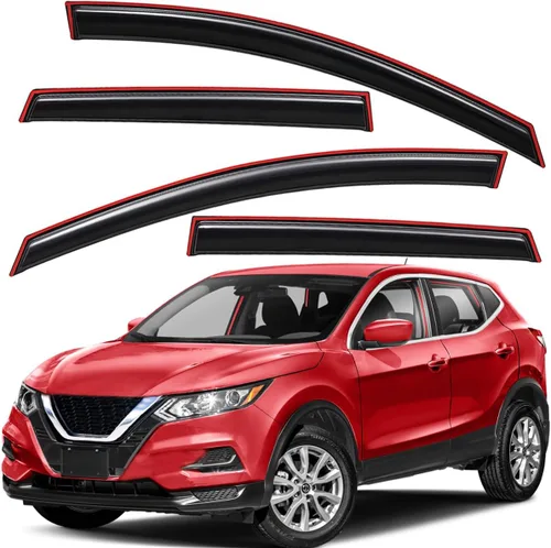Lightronic Visera de ventana de ventilación automática con clip extra duradera en canal, compatible con Nissan Rogue Sport 2017-2022, protector