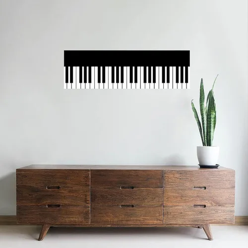 Miniatura 3 de CafePress Calcomanía de pared con llave de piano de 36 x 11 pulgadas, vinilo para pared, reutilizable