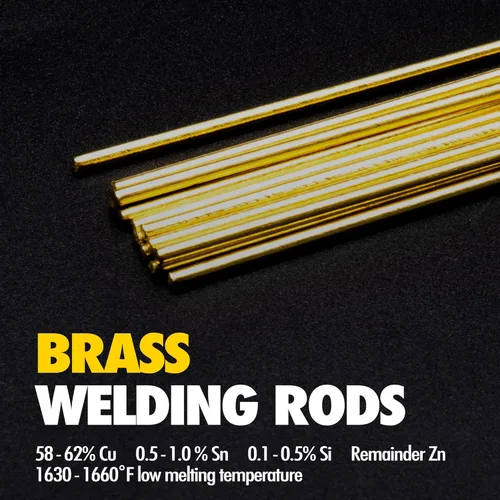 Miniatura 2 de 40 varillas de soldadura de latón de fácil flujo, varillas redondas sólidas de diámetro 1/16 pulgadas x longitud 10 pulgadas de cobre, zinc