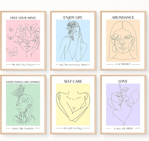 Miniatura 12 de Arte estético de pared de Matisse en tonos pastel, póster danés rosa y azul, decoración de pared inspiradora para mujeres, adolescentes y niñas