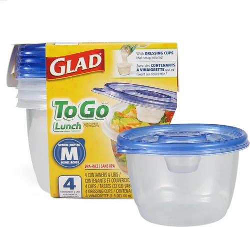 Miniatura 12 de Glad GladWare Entree - Recipientes de almacenamiento de alimentos con tapas, plástico cuadrado mediano sin BPA para preparación de comidas