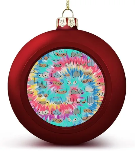 Miniatura 58 de Boobs Funny Shatterproof Matte Christmas Balls for Tree Wreath Home Decor 1PCS