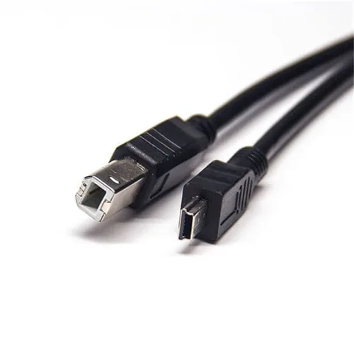 Miniatura 2 de Elecbee Cable USB B de 180 grados macho a mini USB recto USB 2.0, compatible con computadoras, portátiles, consolas de juegos, impresoras, discos