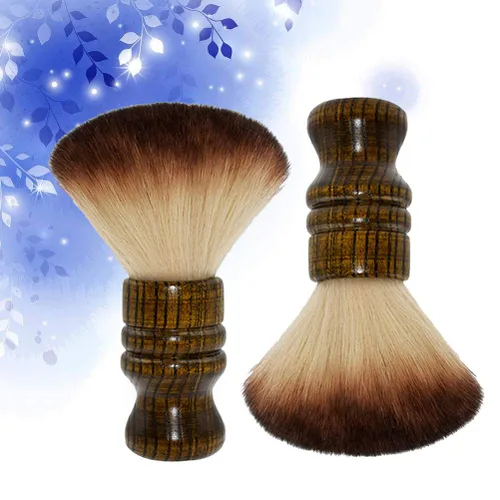 Miniatura 5 de Cepillo profesional para el cuello de la peluquería de 2 piezas con mango de madera, cepillo de barrido de pelo y kits de corte