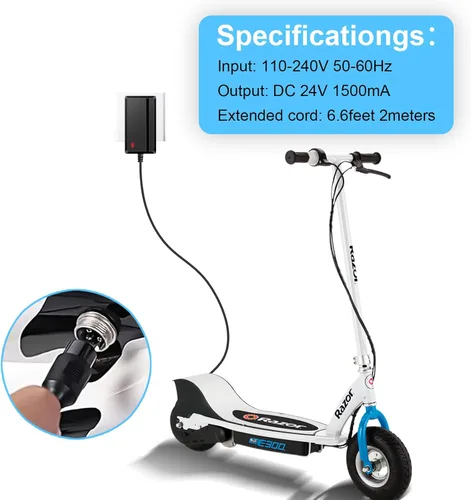 Miniatura 3 de Cargador de scooter eléctrico de 24 V para Razor E300 E200 E150 E125 E100 MX350 Dirt Bike Pocket Mod Sports Mod Dirt Quad Moto Razor Scooter