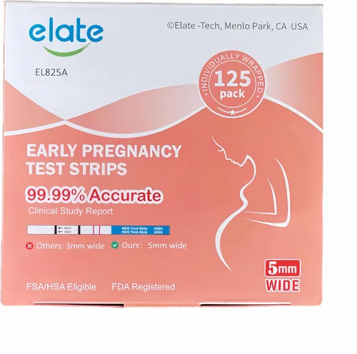 Miniatura 11 de Elate Tiras de prueba de embarazo, 20 unidades, prueba de detección temprana HCG, alta sensibilidad, resultados precisos del 99.99%, kit de prueba