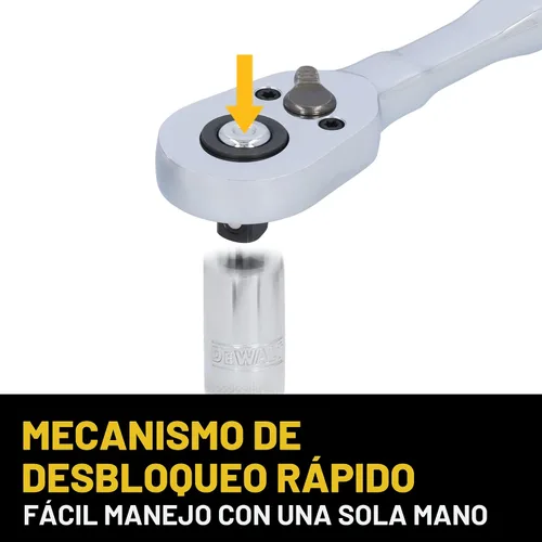 Miniatura 3 de DEWALT Juego de herramientas mecánicas de 142 piezas, accionamiento de 1/4 pulgadas y 3/8 pulgadas, SAE y métrico (DWMT45425)
