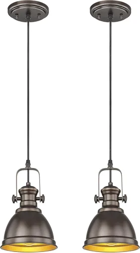 Miniatura 12 de Lámpara colgante moderna, juego de 2 lámparas colgantes, iluminación colgante negra para isla de cocina, AD-2151-1P2 Negro