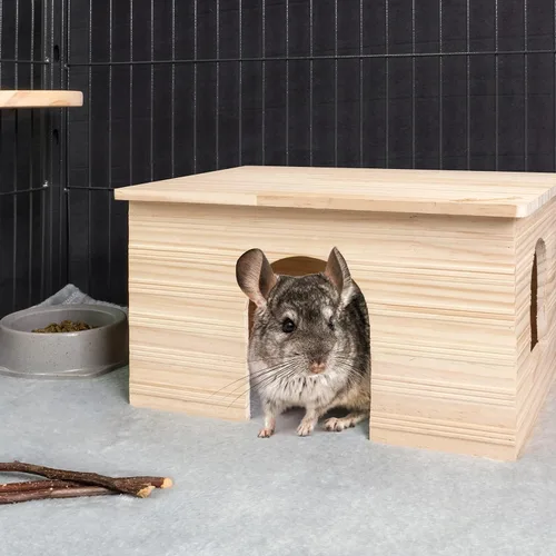 Miniatura 5 de Niteangel Casa de madera con ventana, chinchilla y cobaya cabaña escondite