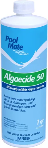 Pool Mate Algicida 50 de alta calidad, 1 cuarto de galón, algicida para piscina, fabricado en Estados Unidos