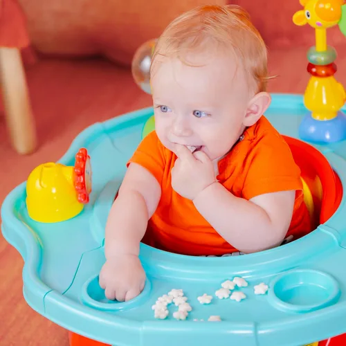 Miniatura 11 de Bright Starts SuperSeat Playful Paradise 3 en 1, asiento de actividades para bebé con juguetes, bandeja para aperitivos, asiento elevador, bandeja