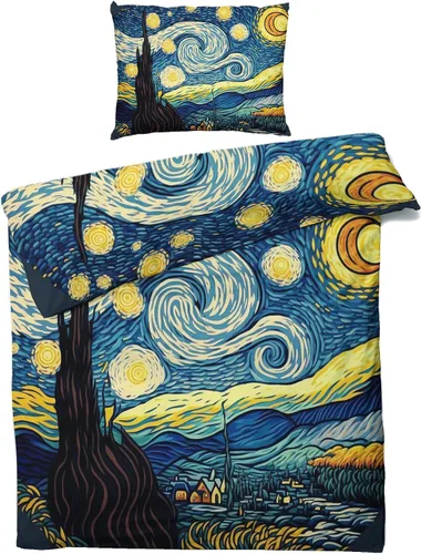 Miniatura 26 de Funda de edredón abstracta tamaño individual Juego de ropa de cama geométrica 2 piezas Funda de edredón con patrón de microfibra suave