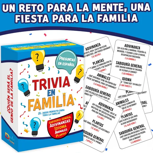 Miniatura 2 de Trivia en Familia – Juego de Mesa en Español para Familia, Amigos, Adultos y Adolescentes Juego de Cartas Trivia Divertida y Educativa