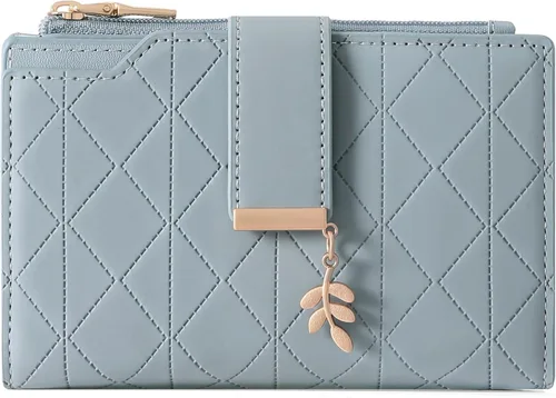 Miniatura 11 de SENDEFN Billeteras para mujer, billetera triple para mujer, tarjetero para tarjetas de crédito, bolsillo para monedas con ventana de identificación