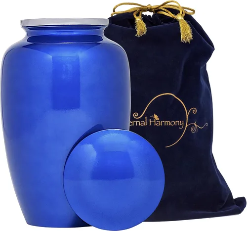 Miniatura 9 de Eternal Harmony Urna grande para cenizas, jarrón de cremación masculino y femenino para cenizas humanas, sello seguro y bolsa de terciopelo, jarrón