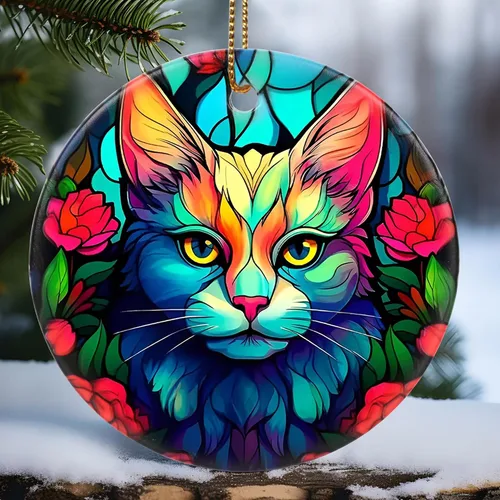 Miniatura 17 de Touber Adorno Navideño, Adorno de Navidad, Idea de Regalo de Vacaciones, Recuerdo Familiar, Cerámica Redonda, Intercambio de Regalos, Idea de Abeja