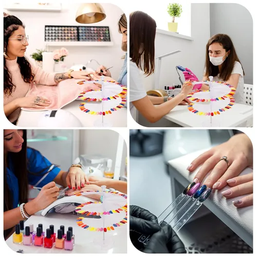 Miniatura 7 de Subay Palitos para muestras de uñas, 120 piezas de muestras de color transparente para esmalte de gel, palos de práctica de muestra en espiral