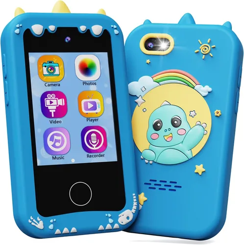 Miniatura 6 de KOKODI Teléfono inteligente para niños, pantalla táctil HD con doble cámara para niños, regalos de cumpleaños de Navidad, dinosaurio, teléfono