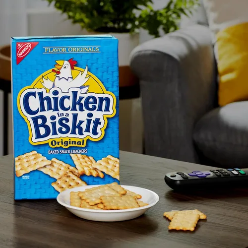 Miniatura 6 de Chicken in a Biskit Galletas horneadas originales, aperitivos a granel, 6 cajas de 7.5 onzas