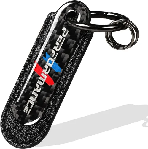 muekzru Juego de Llavero de Fibra de Carbono y Cuero para Coche, Llavero Universal de Moda y Deportes para Negocios, Regalo de Cumpleaños