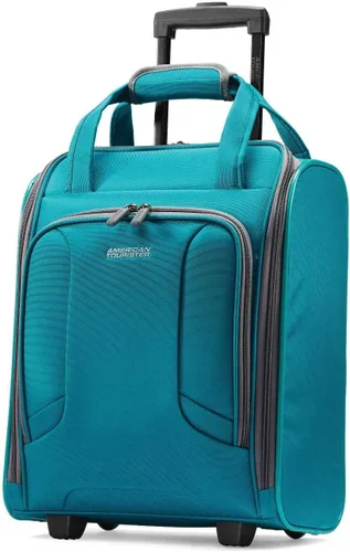 American Tourister 4 Kix - Maleta con ruedas giratorias y partes laterales blandas Verde azulado 92457-2824
