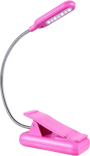 Miniatura 11 de VAVOFO Luz de lectura recargable con clip, 7 LED con 3 temperaturas de color, 9 niveles de brillo, luces de libro para leer en la cama con indicador