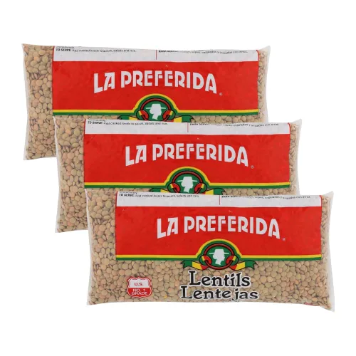 La Preferida Lentejas secas (proteínas a base de plantas aptas para presupuestos con 14 porciones por bolsa) – 0.31 onzas de proteína y 0.23 oz de