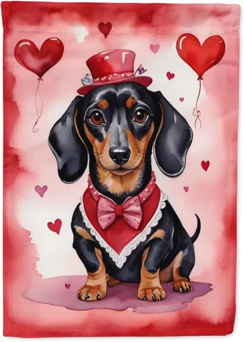 Miniatura 206 de Caroline's Treasures DAC5292CHF - Bandera de Border Collie My Valentine House para porche, grande, con manga para porche, para colgar en la pared