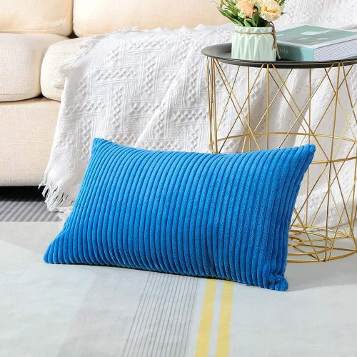 Miniatura 230 de Artscope Fundas de Almohada de Pana a Rayas Acogedoras Súper Suaves Decorativas Cuadradas Fundas de Cojín para Sofá Sillón Dormitorio Decoración
